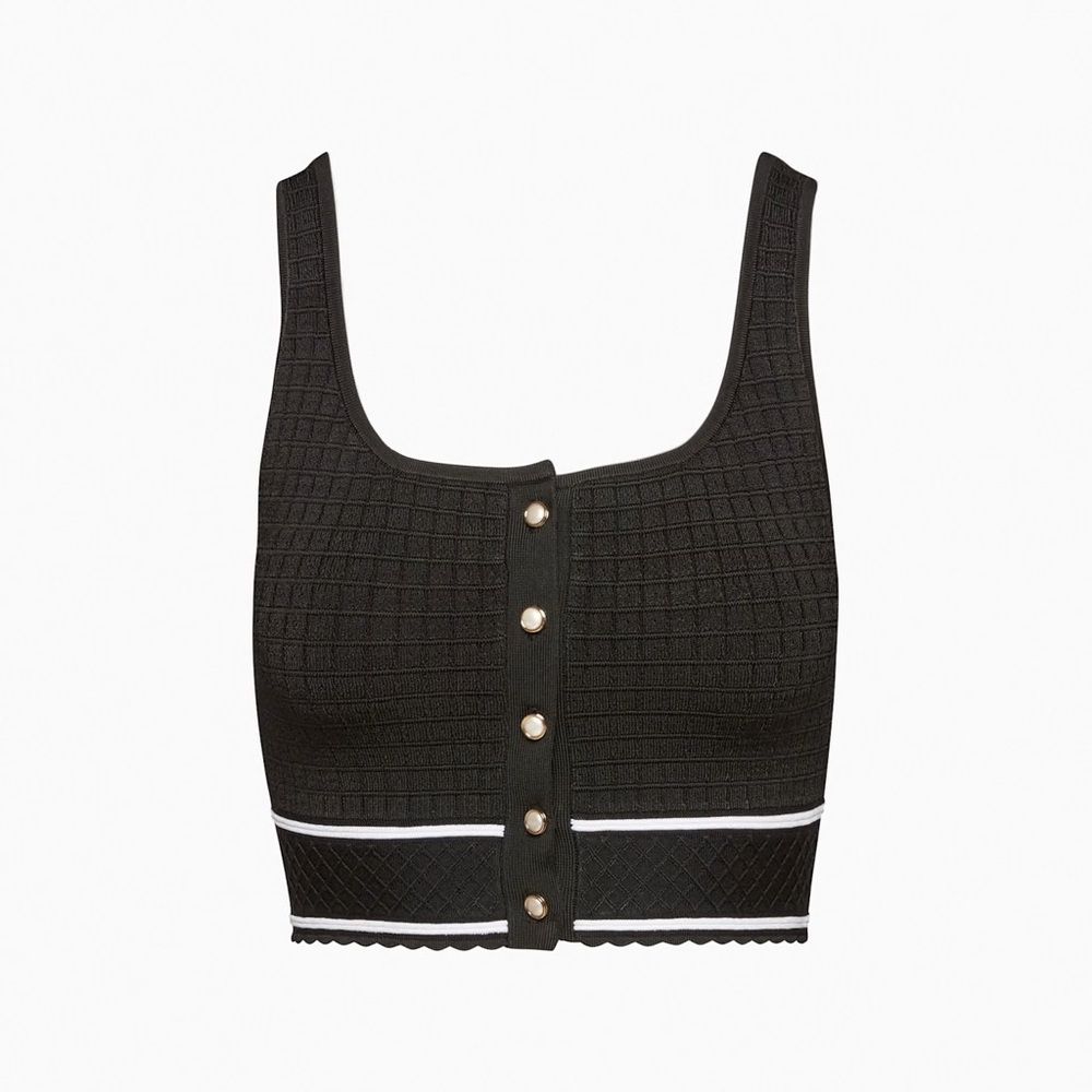 Babton sculpt knit button tank